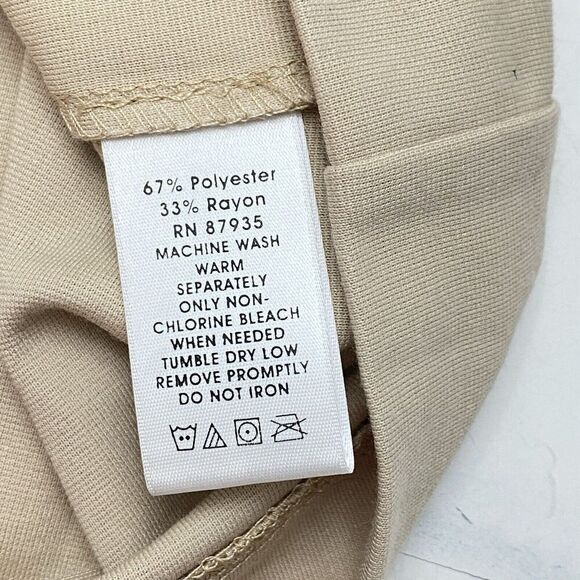 Susan Graver Tailored Stretch Knit Unlined Tan Blazer Pockets Women's Large - Picture 6 of 11